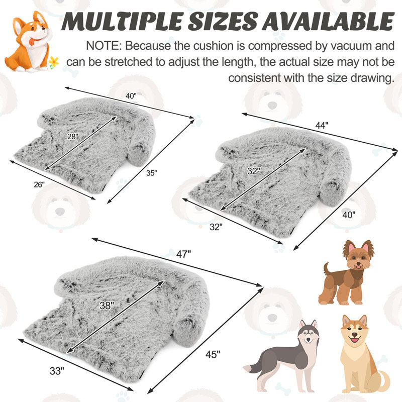 Lit pour chien Tucker Murphy Pet ™, H 6,5 po x l 40 po x P 35 po, Gris