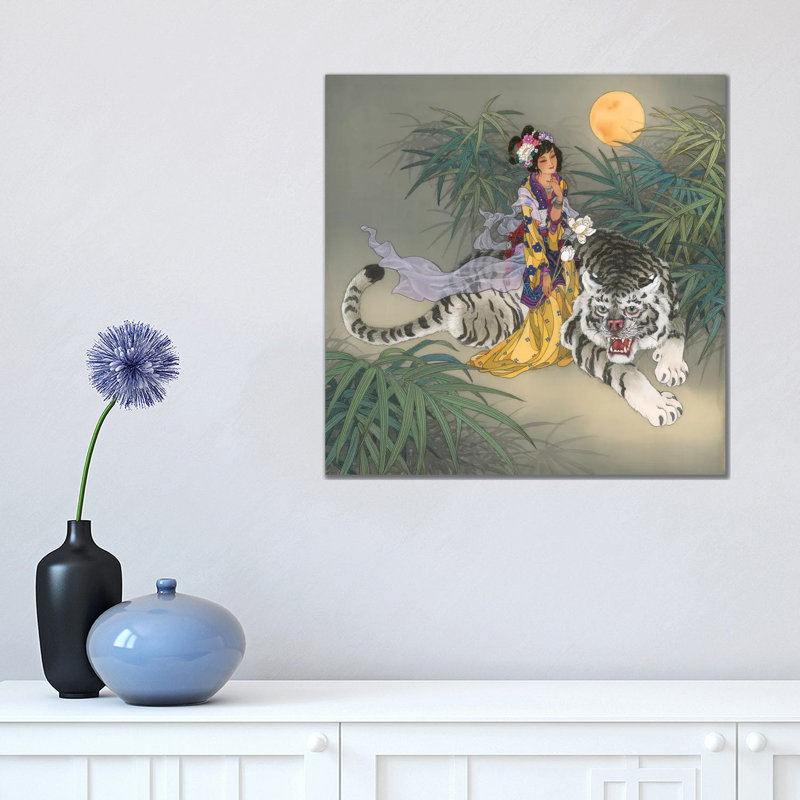 Miao Shan - Painting on Canvas, Wrapped Canvas, 45.72 cm H x 45.72 cm W x 3.175 cm D