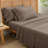BESTOUCH Sheet Set 100% Washed Cotton Linen Feel Lightweight-115162033-115162024