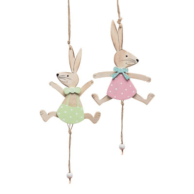 0.59'' Wood Animals Hanging Figurine Ornament