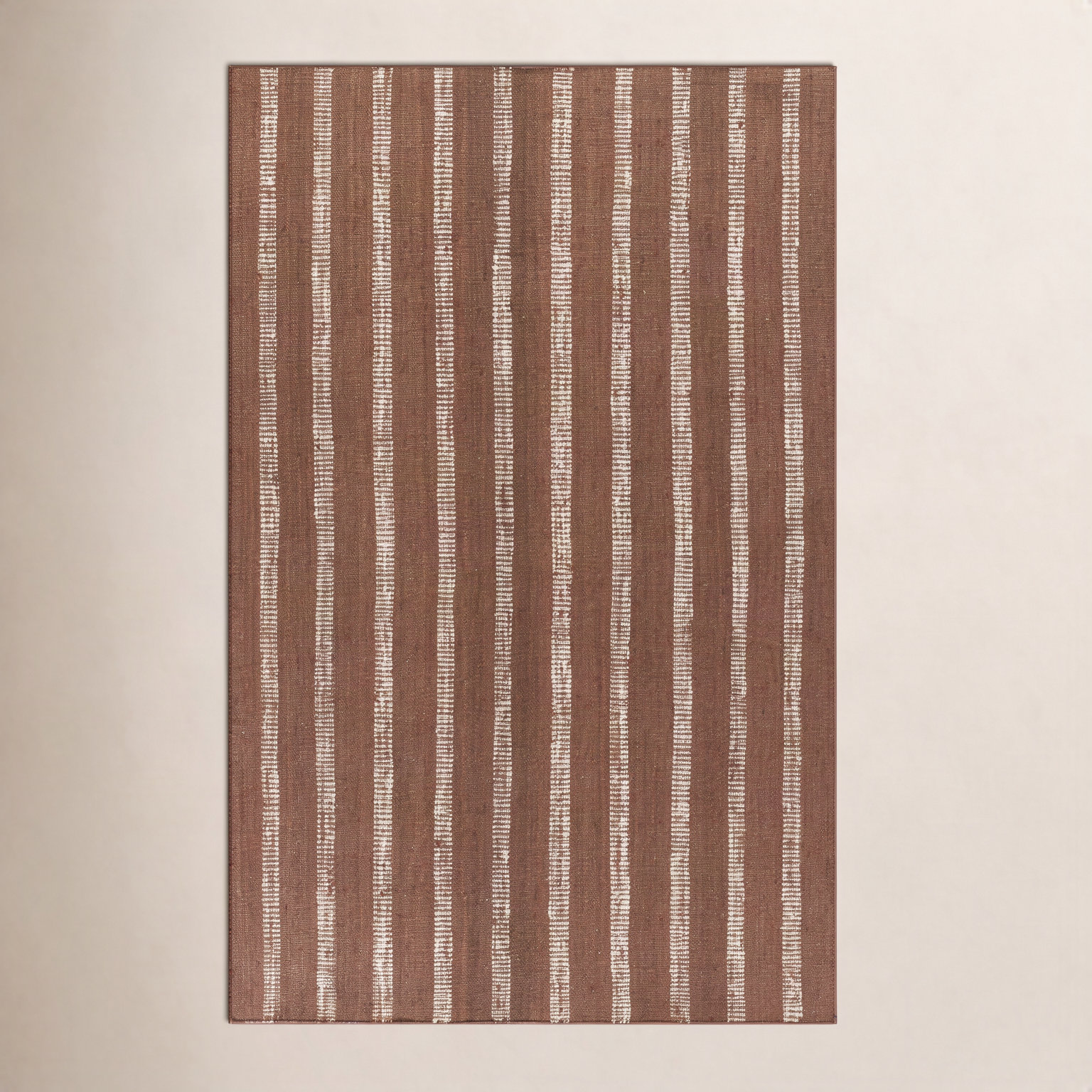 Aadison Rust Hand-Woven Striped Jute Rug, Rectangle 8'10" x 11'10"