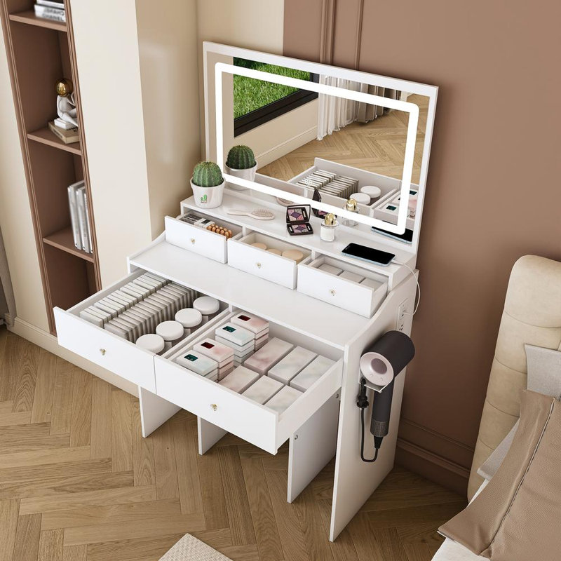 Makeup Vanity (White), White
