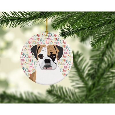 Ornement suspendu en forme de bouledogue anglais tricolore 2