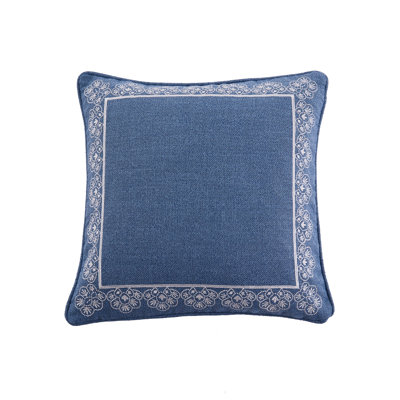 Apolonia Blue Framed Square Pillow