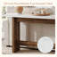 Console de 63 po en bois, table d'entrée de ferme avec plateau en faux marbre, long canapé rectangulaire derrière le canapé pour l'entrée, le couloir, le salon, l'entrée