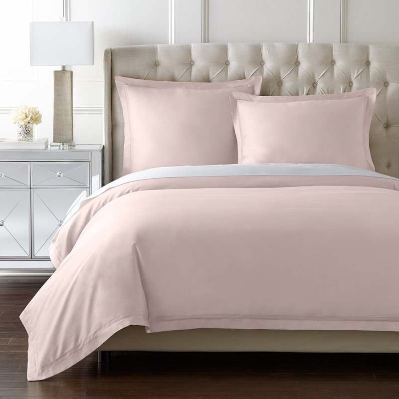 Yalda Egyptian Certified Cotton Modern 3 Piece Duvet Cover Set, Linen, King Duvet Cover + 2 King Sham