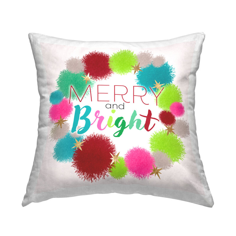 «Merry And Bright Fun Holiday», coussin décoratif imprimé par Ziwei Li