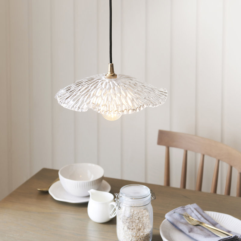 1 - Light Brushed Brass Pendant, Black