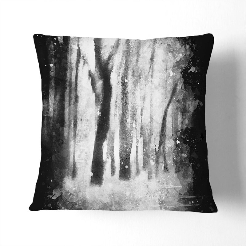 Forest Blur Cushion with Filling, Black, 55cm H x 55cm W x 20cm D