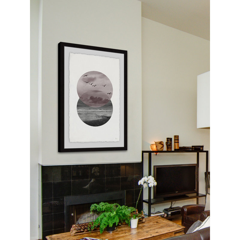 Single Picture Frame Print, 30cm H x 20cm W, Black Frame with Deckled Edges