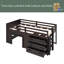 Lit mezzanine simple avec armoire et tablette-55031010