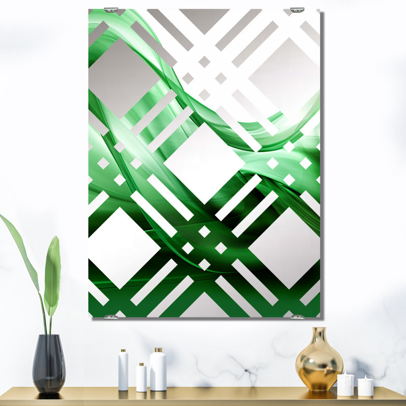 Hoyer - Grand miroir mural fractal abstrait, 40 po x 30 po