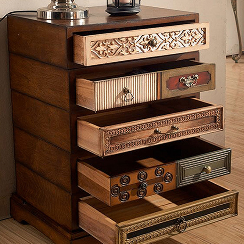 Retro Solid Wood Accent Cabinet