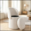 Fauteuil demi-tonneau avec rangement à plateau rabattable-1871779758