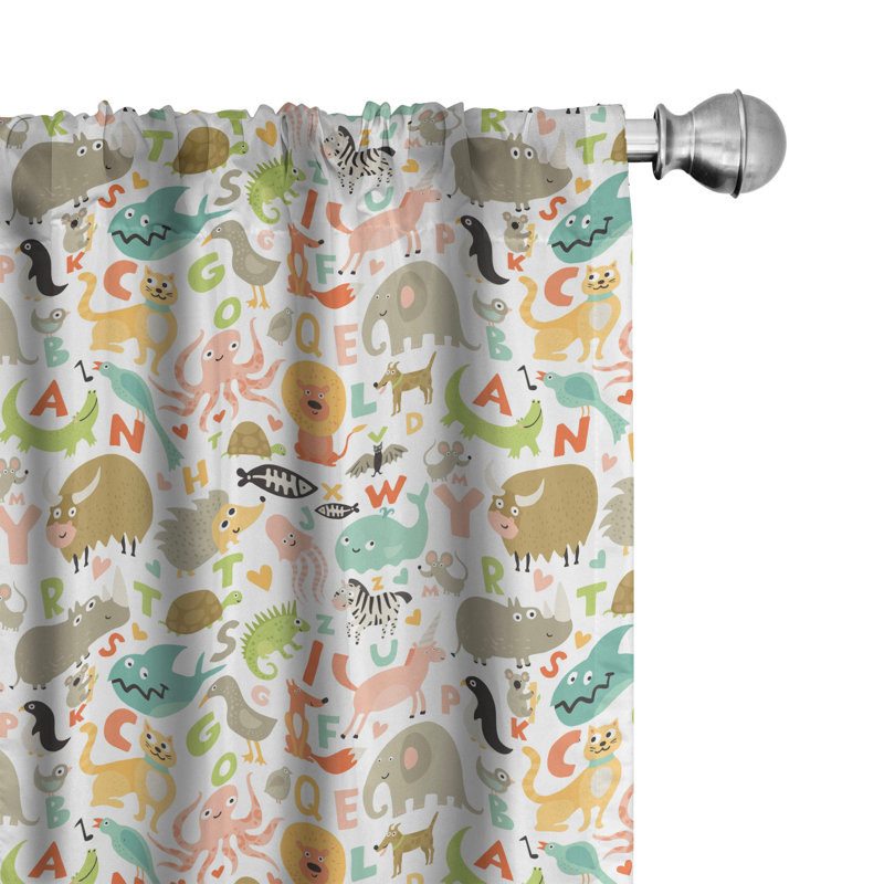 Panneaux de rideaux semi-transparents avec passe-tringle Nursery, 28 po x 63 po