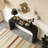 52" Wood Console Table with Curved Edge-127922931