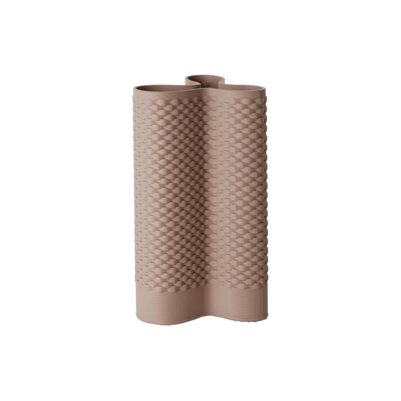 Ceramic Vase Dia 10", 13" H x 7" W x 7" D, Beige