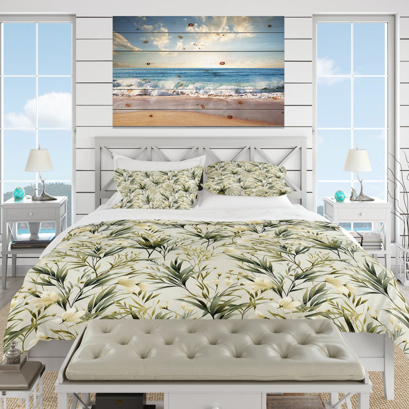 Literie Green Grassland Meadows I, Housse de couette simple + 1 taie décorative stan