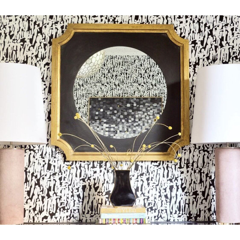 Zeke Square Wall Mirror, Champagne/Gold Leaf