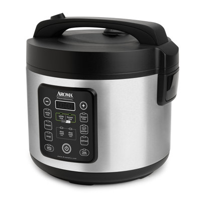 Aroma SmartCarb® 10-Cup (Uncooked) / 20-Cup (Cooked) Cool Touch Rice Cooker, Stainless Steel, 5 Qt