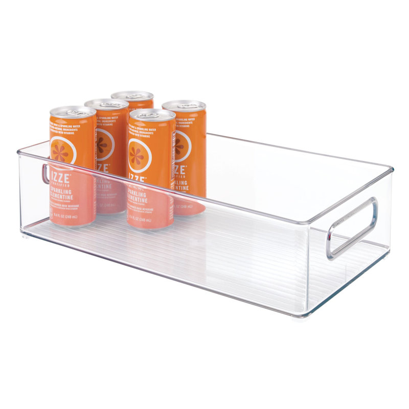 iDesign Plastic Portable Deep Storage Bin with Handles for Organizing Refrigerator, Freezer, Pantry, BPA-Free, Clear