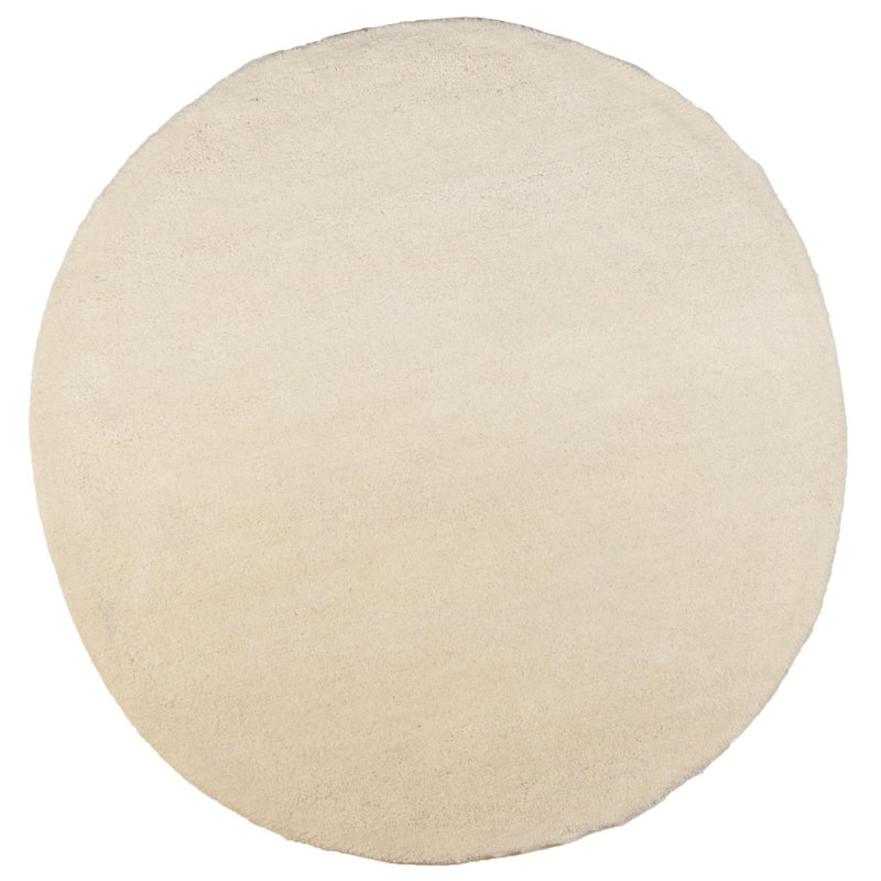 Pinero Solid Colour Wool Hand Woven Area Rug, Round 200cm
