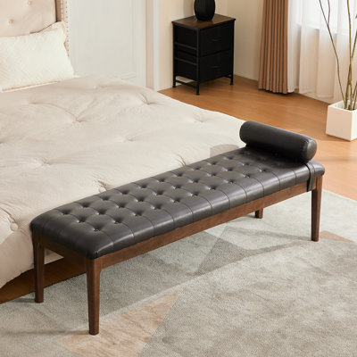 Banc de bout rembourré avec appui-tête, banc de fenêtre capitonné