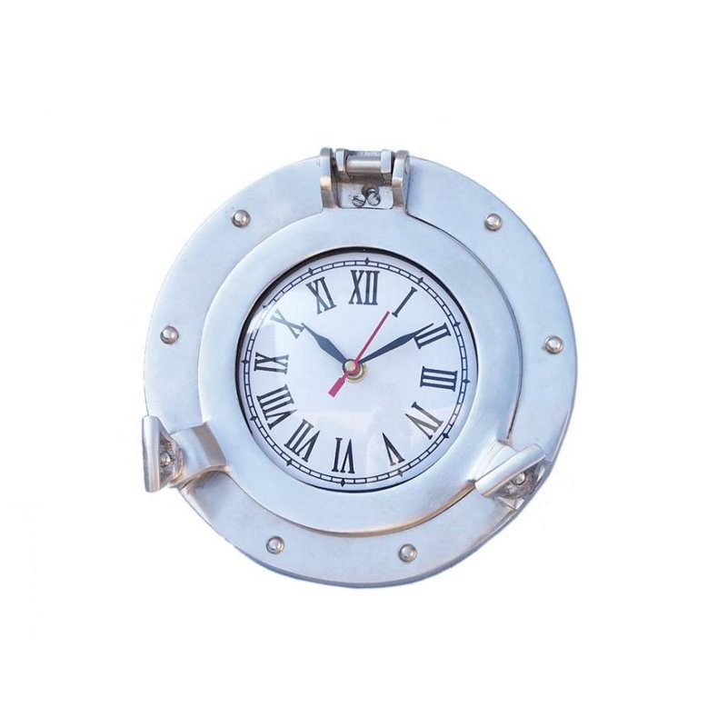 Horloge murale analogique 8 po Myah, Nickel brossé