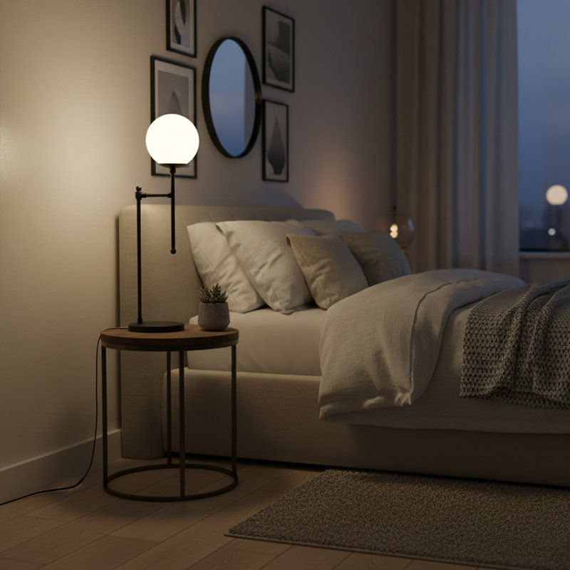 Lampe de table 26 po Modern Novelty, Noir, Blanc