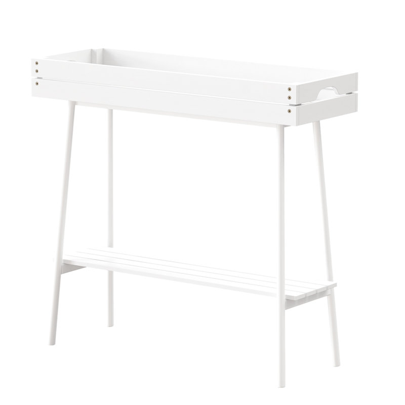 Support pour plante d'intérieur à 2 niveaux Wane, Blanc