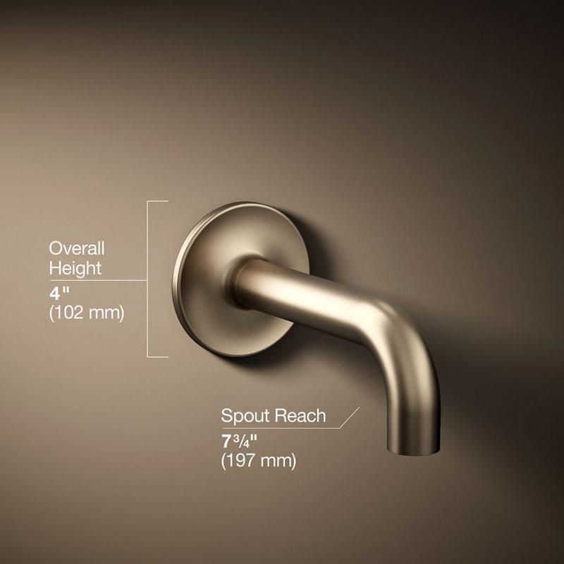 Purist® Wall Mounted Tub Spout, Vibrant Brushed Bronze