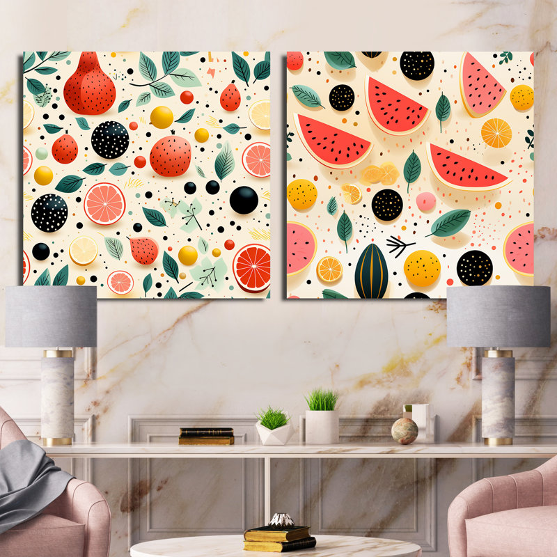 Rockland - Ensemble de 2 collages abstraits carrés, H 36 po x l 73 po, Toile tendue