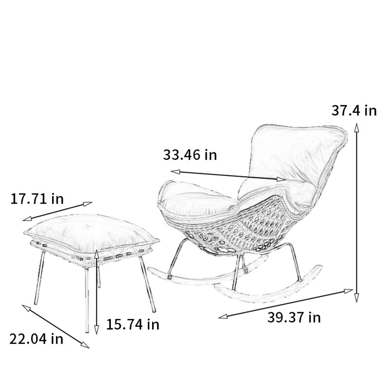 Chaise berçante en alliage PE tissé