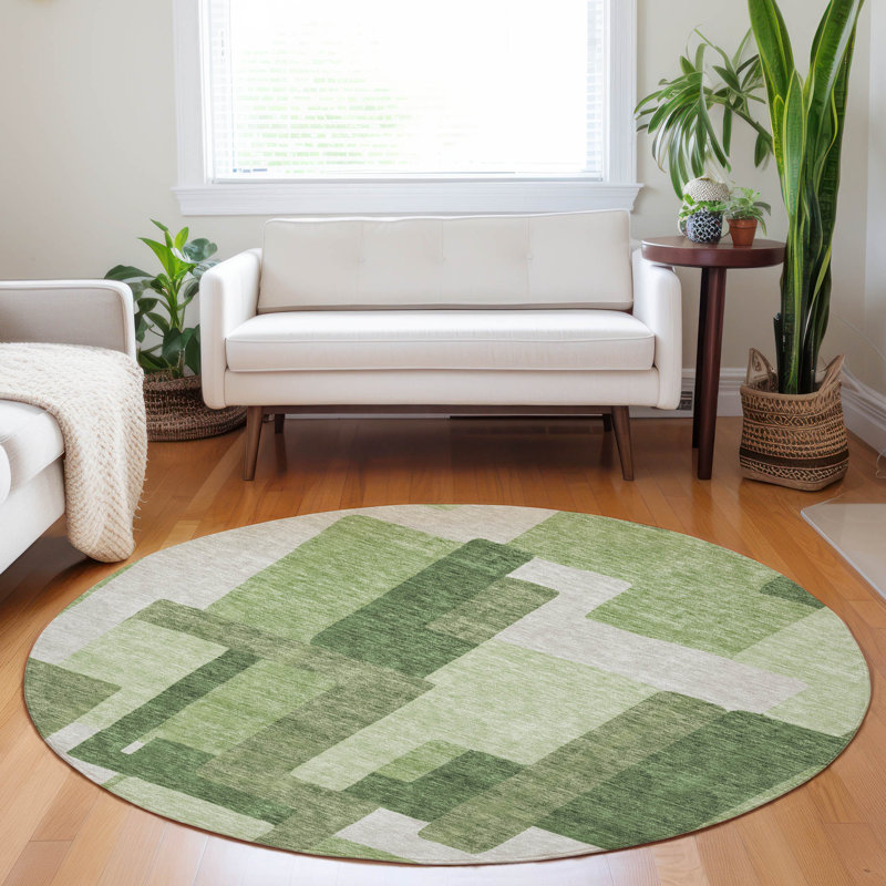 Tapis vert de qualité supérieure lavable à la machine, Rond 8 pi