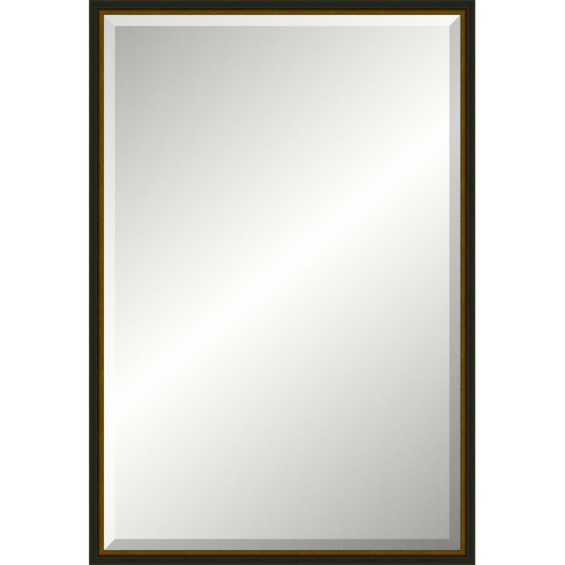 Distressed Black Old World Mirror, Classic Vanity