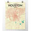 « houston city map », reproduction d’impression sur affiche en tricolore-22632915
