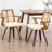 Modern Upholstered Faux Leather Rattan Back Dining Chairs-1807713256