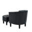Fauteuil demi-tonneau en cuir synthétique avec repose-pieds-1871162868
