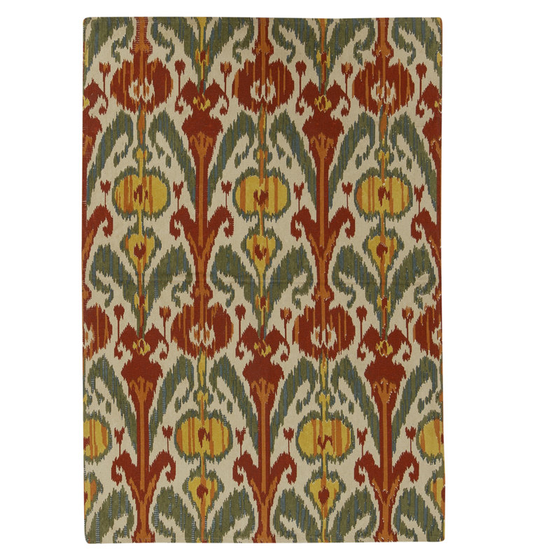 Tapis rectangulaire en laine à tissage plat