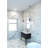 Luxe 36.4 " W Free Standing Wall Mounted Single Double Single Vanity Bathroom Vanity With Solid Surface Top-1903230416