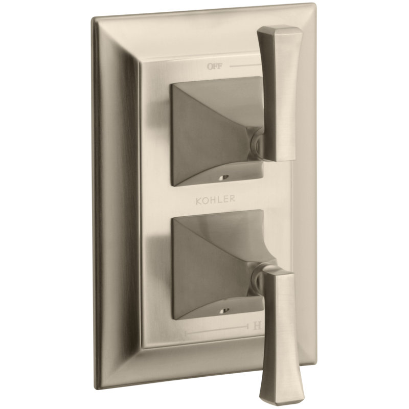 Memoirs® Stately Valve Trim with Deco Lever Handles for Stacked Valve, Vibrant Brushed Bronze