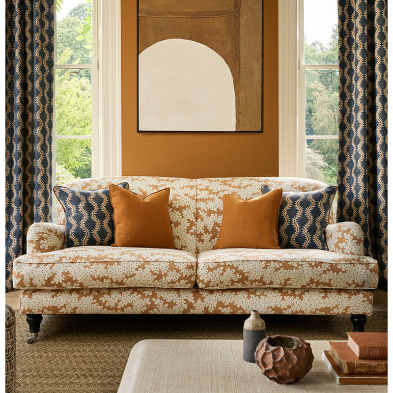 Simple Creative Printed Sofa 86.6'' Upholstered Sofa
