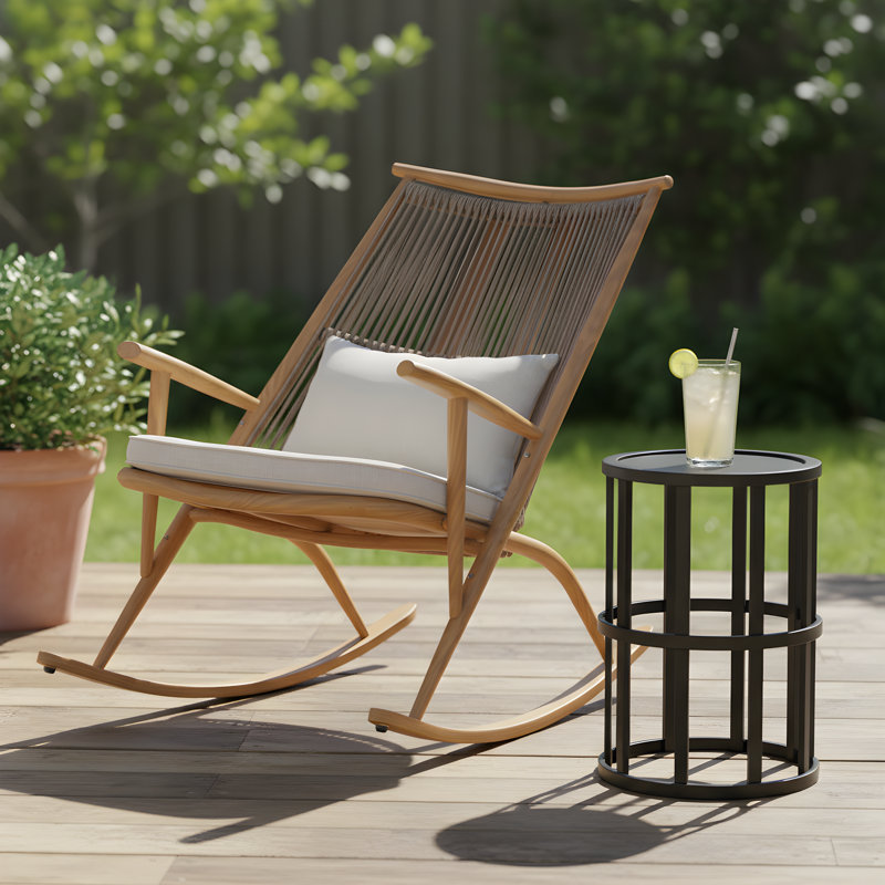 Nancy Outdoor 2-Piece PE Rattan Conversation Set With Ceramic Top, Iron Legs & Cushions, 2 Pcs: Table, Chair