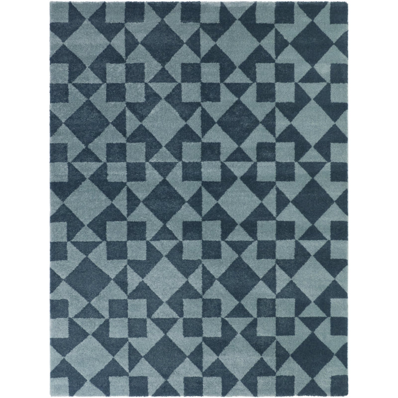 Guildford Teal/Light Blue Southwest Modern Area Rug, Rectangle 7'10" x 10'