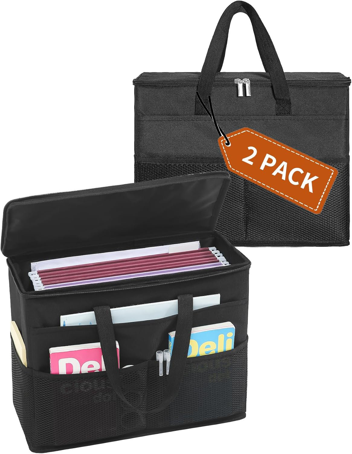 SHANXIQIANNA 2 Pack File Folder Organizer Box-Hanging File Tote Bag ...