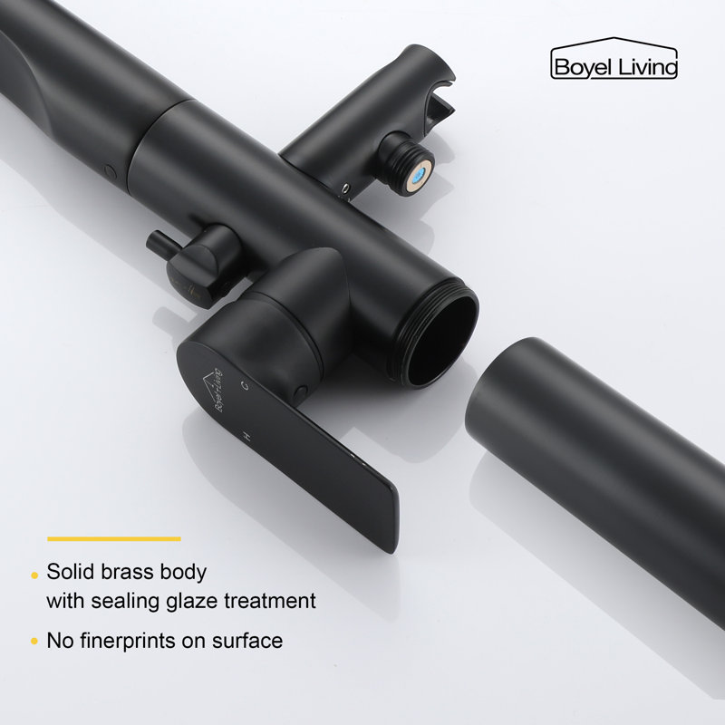 Floor Tub Filler with Diverter, Black