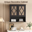 Armoire de salle de bain murale avec barre à serviettes et tablettes réglables-1188171765