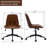 Keavey 23" wide Leather Mid Back Armless Swivel Adjustable Seat Height Home Office Task Chairs-983006206-983006207