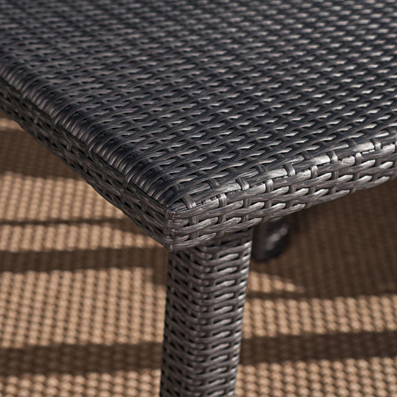 Voline 64" Square Wicker/Rattan Dining Table - Perfect For Outdoor Hosting And Entertaining, Grey