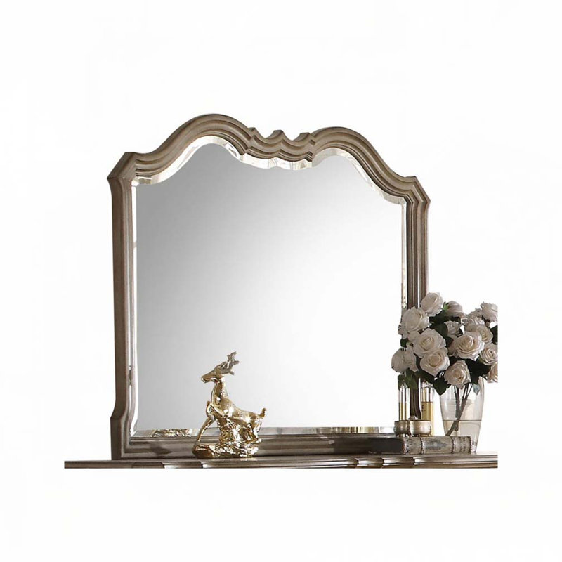 Miroir antique à finition taupe
